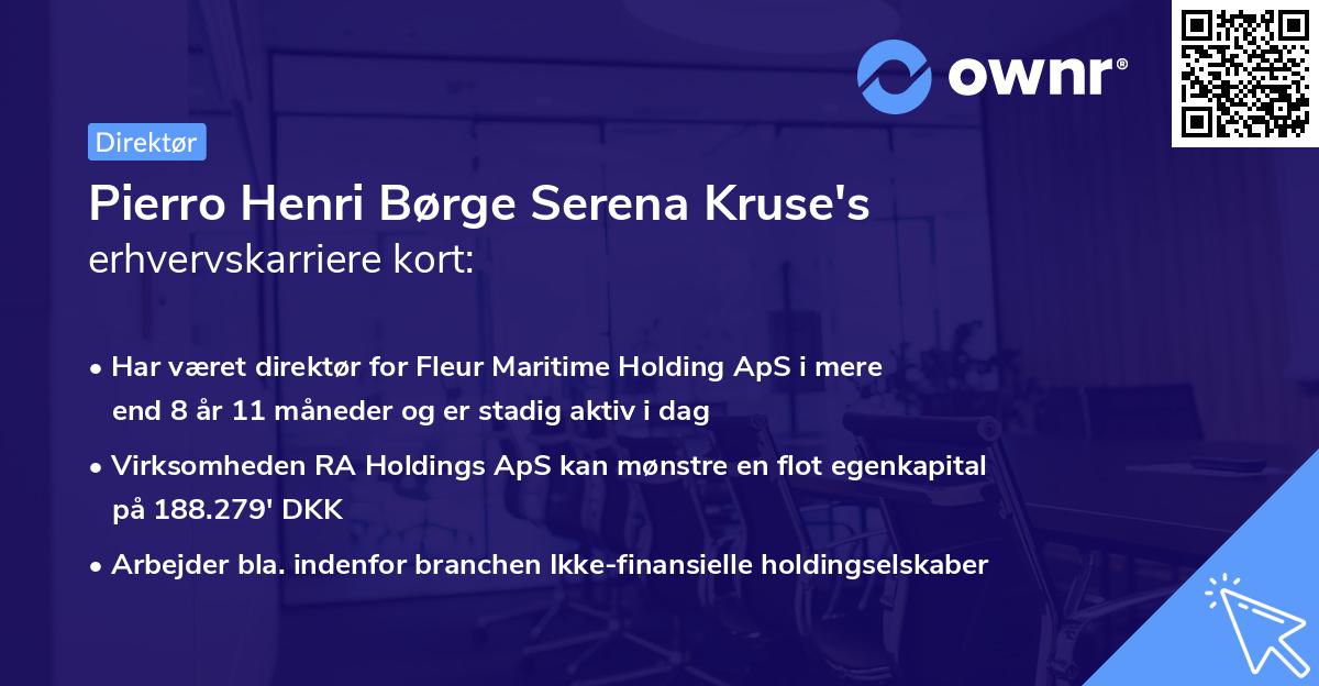 Pierro Henri Børge Serena Kruse's erhvervskarriere kort