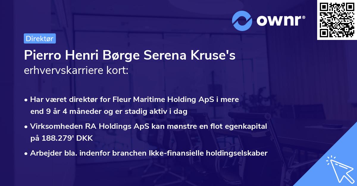 Pierro Henri Børge Serena Kruse's erhvervskarriere kort