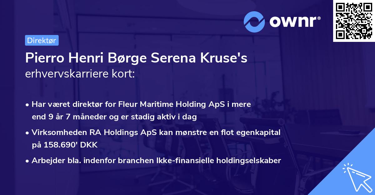 Pierro Henri Børge Serena Kruse's erhvervskarriere kort