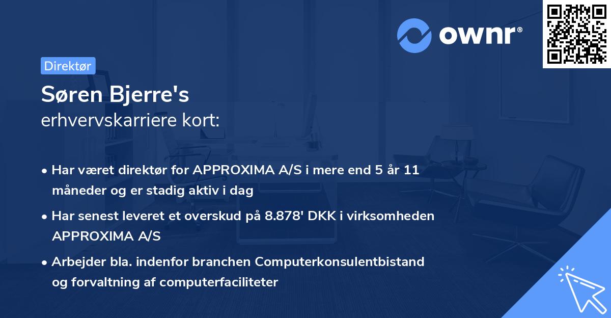 Søren Bjerre's erhvervskarriere kort