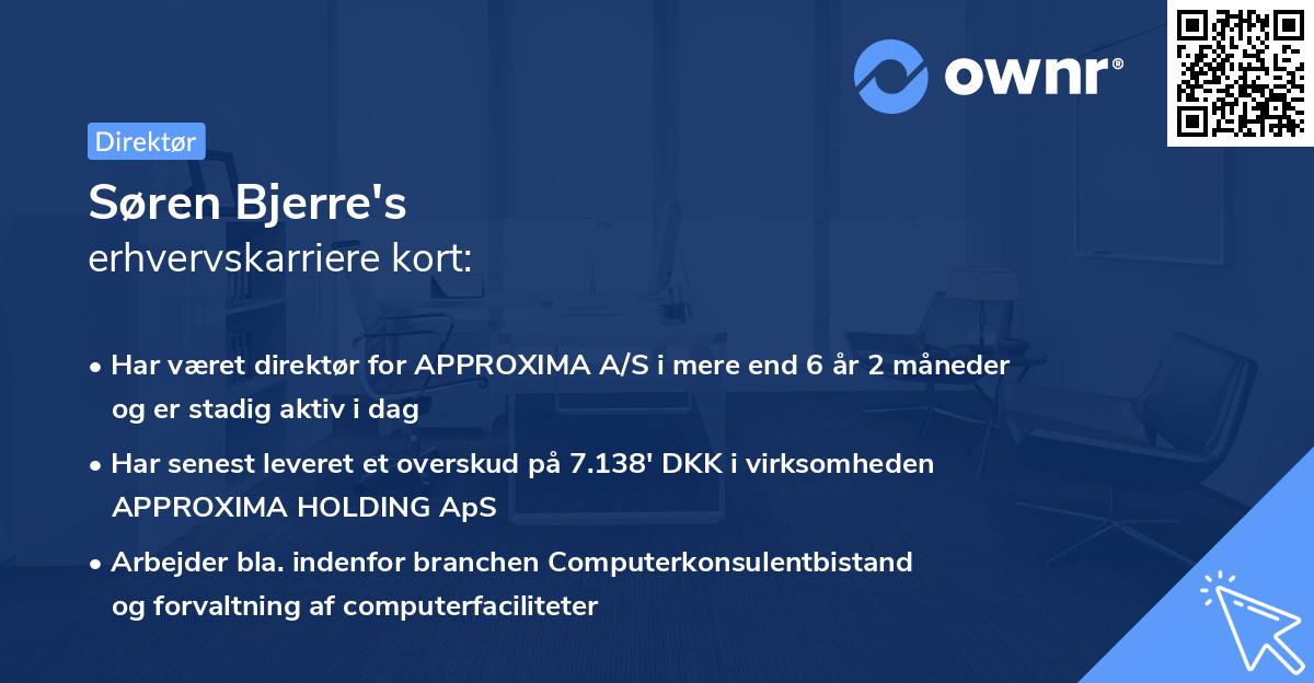 Søren Bjerre's erhvervskarriere kort