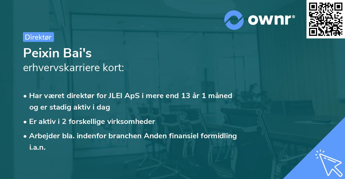 Peixin Bai's erhvervskarriere kort