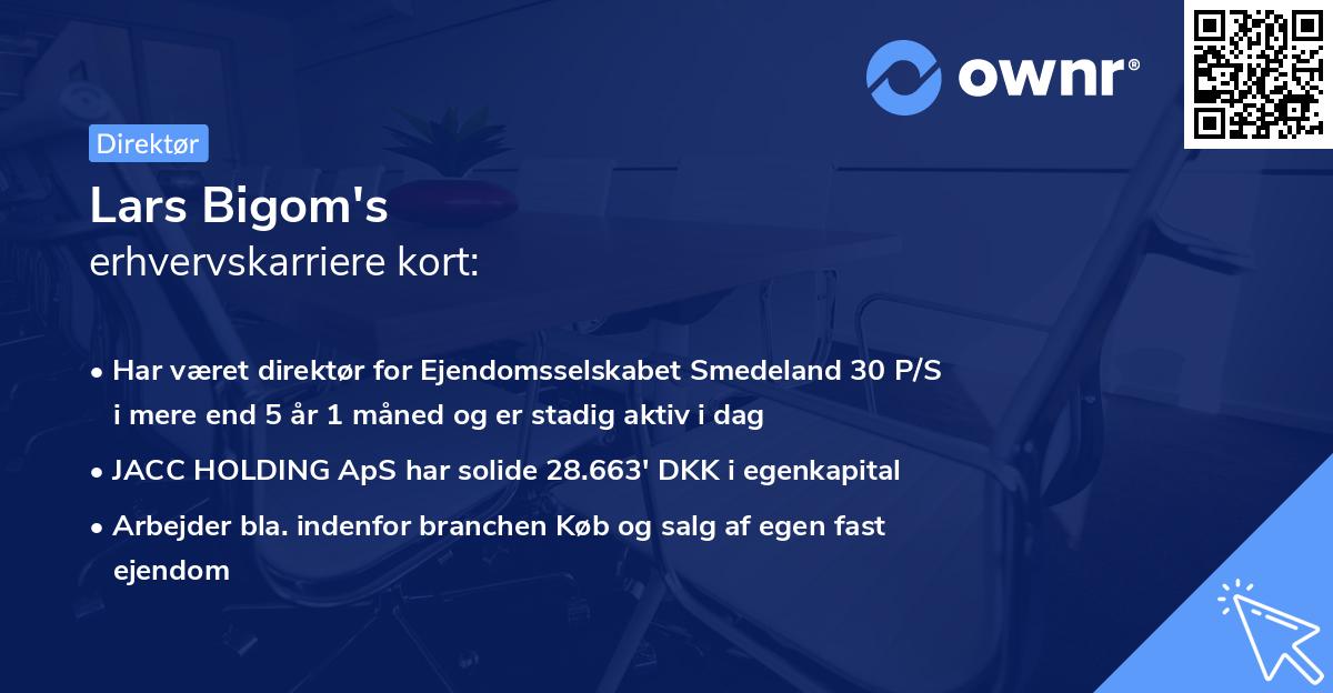 Lars Bigom's erhvervskarriere kort