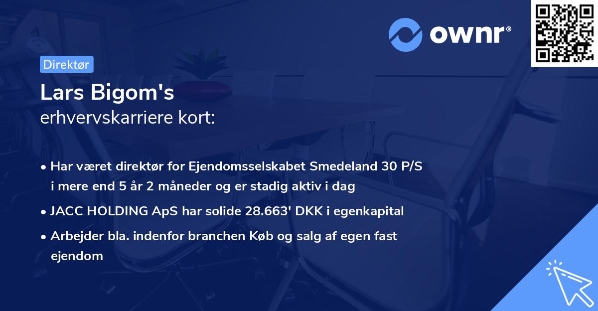Lars Bigom's erhvervskarriere kort