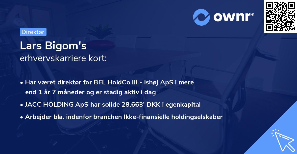 Lars Bigom's erhvervskarriere kort