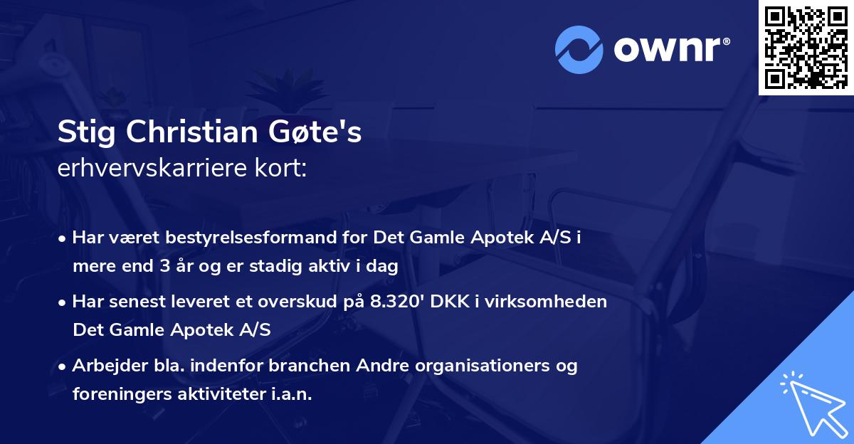 Stig Christian Gøte's erhvervskarriere kort