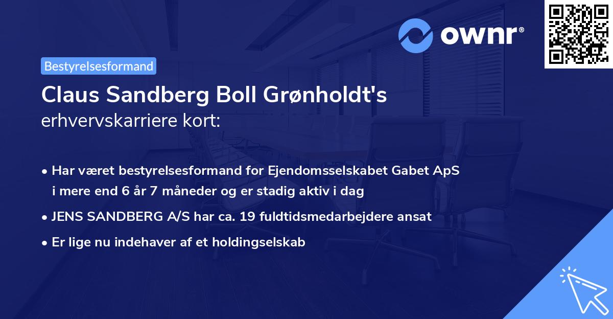 Claus Sandberg Boll Grønholdt's erhvervskarriere kort