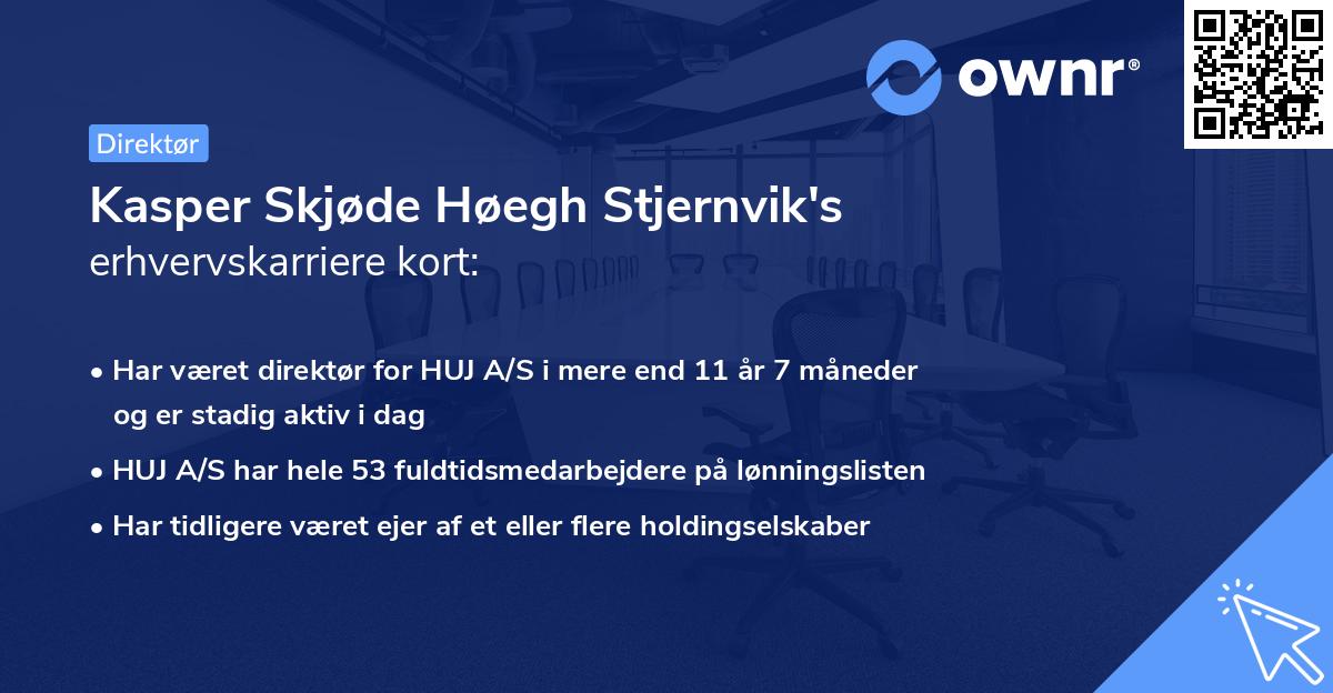 Kasper Skjøde Høegh Stjernvik's erhvervskarriere kort