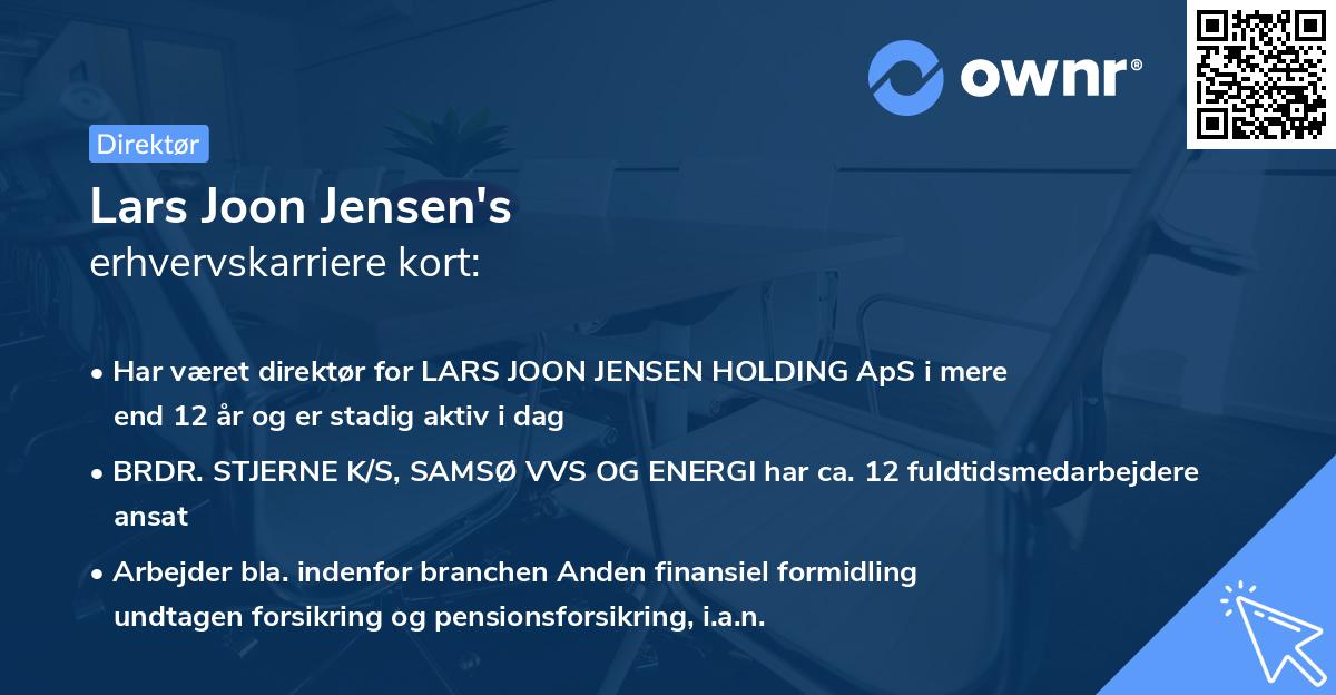 Lars Joon Jensen's erhvervskarriere kort