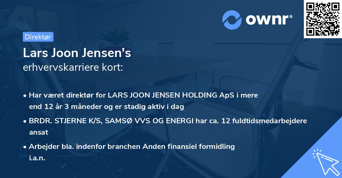 Lars Joon Jensen's erhvervskarriere kort