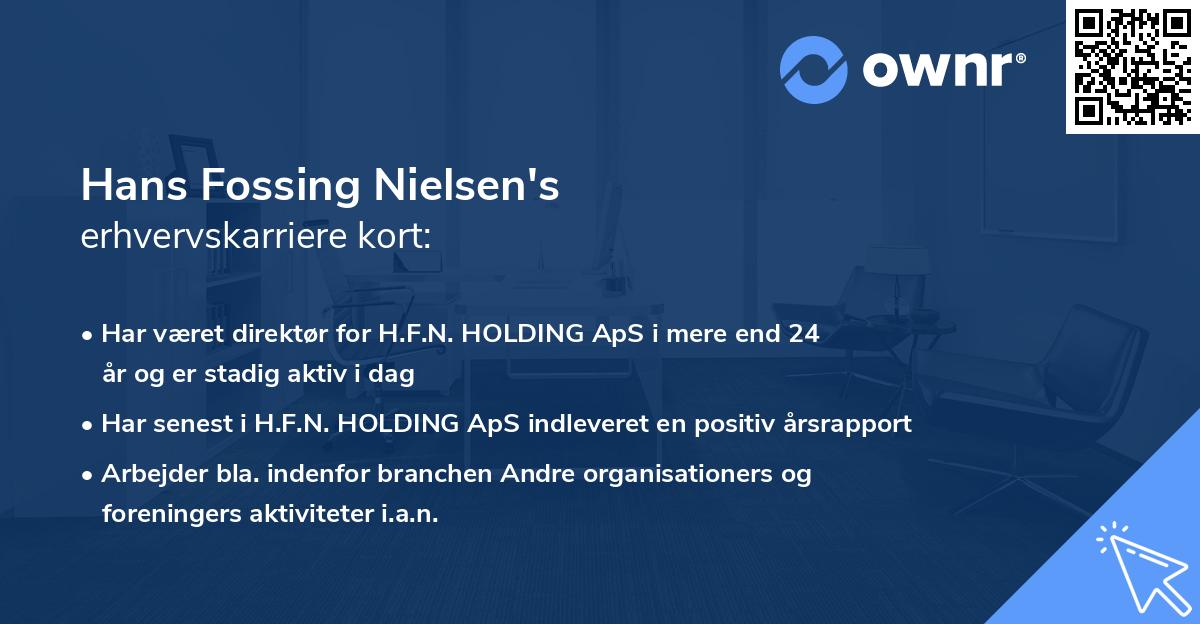 Hans Fossing Nielsen's erhvervskarriere kort