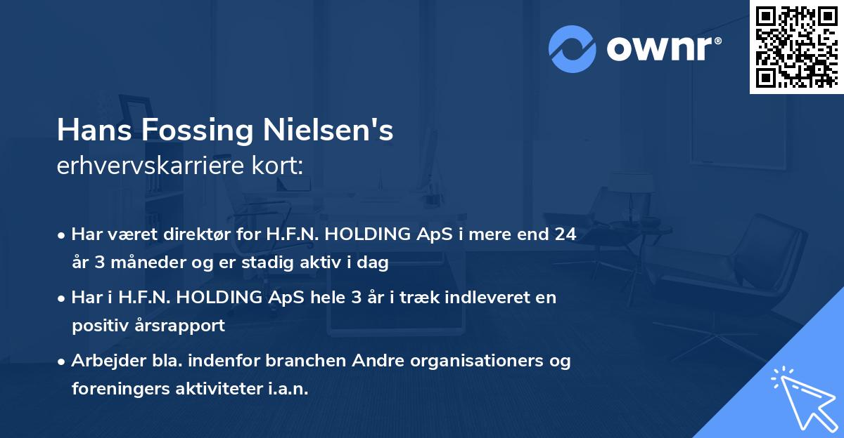 Hans Fossing Nielsen's erhvervskarriere kort