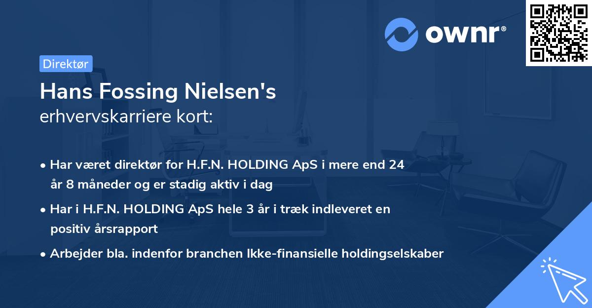 Hans Fossing Nielsen's erhvervskarriere kort