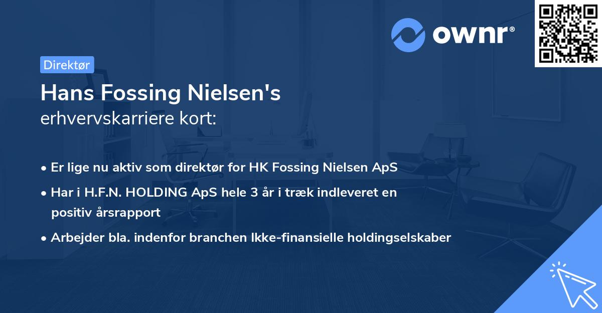 Hans Fossing Nielsen's erhvervskarriere kort