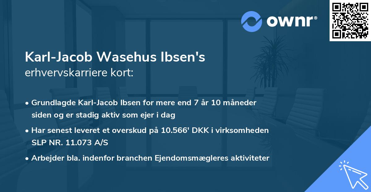 Karl-Jacob Wasehus Ibsen's erhvervskarriere kort