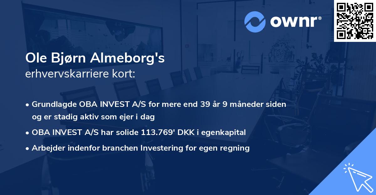 Ole Bjørn Almeborg's erhvervskarriere kort
