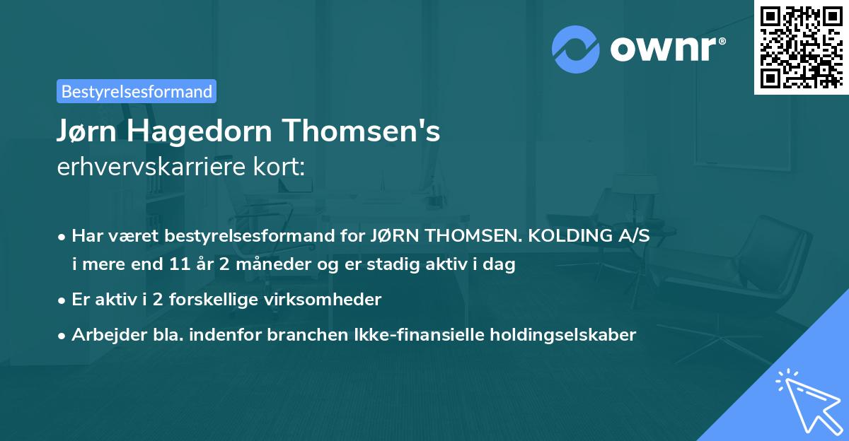 Jørn Hagedorn Thomsen's erhvervskarriere kort