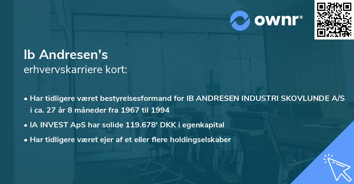 Ib Andresen's erhvervskarriere kort