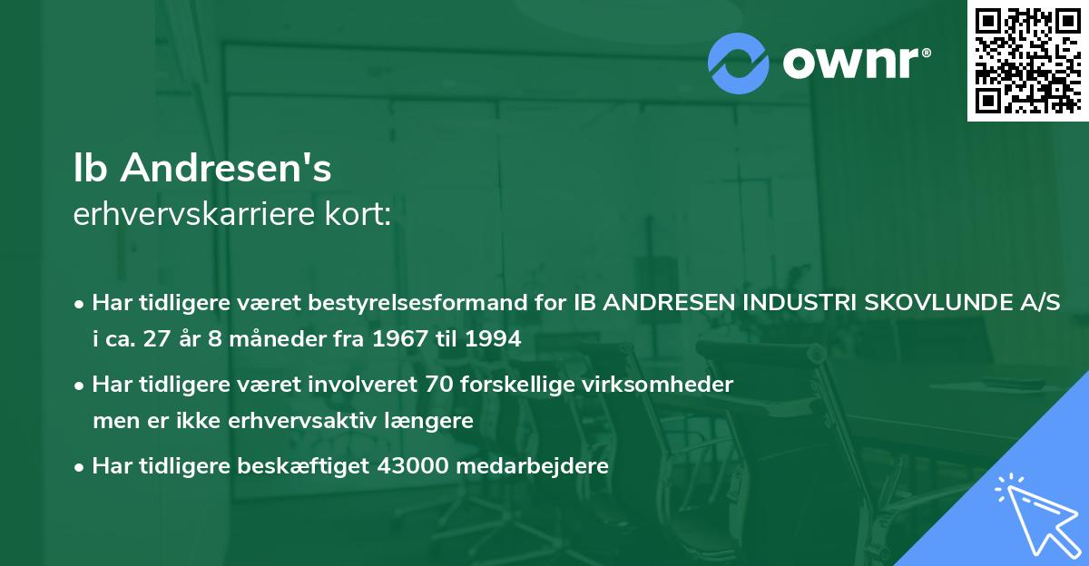 Ib Andresen's erhvervskarriere kort