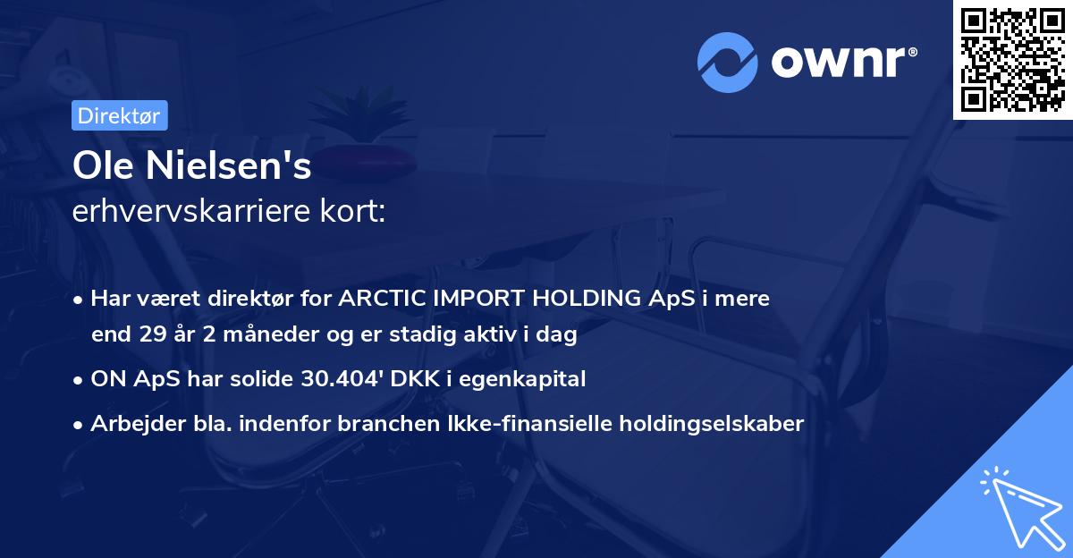Ole Nielsen's erhvervskarriere kort