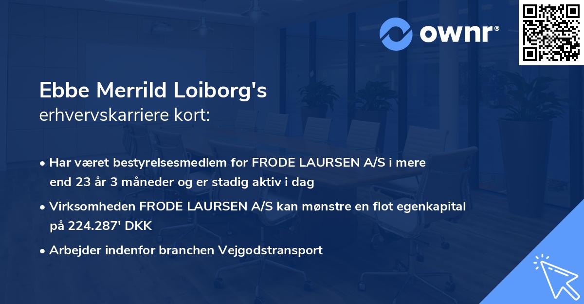 Ebbe Merrild Loiborg's erhvervskarriere kort