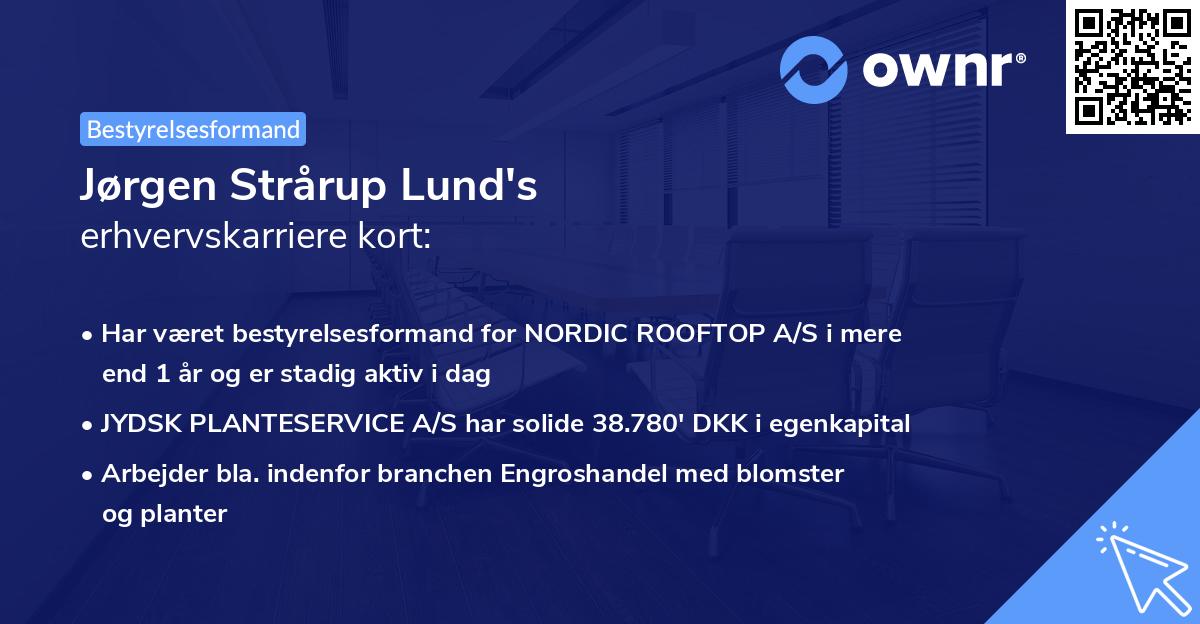 Jørgen Strårup Lund's erhvervskarriere kort