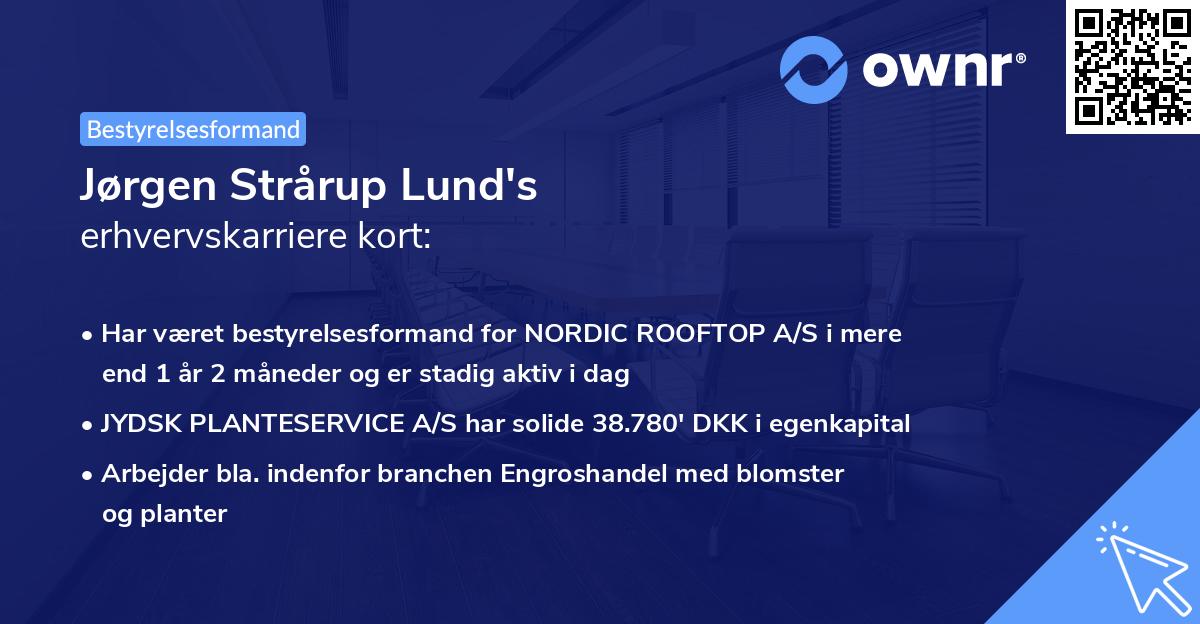 Jørgen Strårup Lund's erhvervskarriere kort