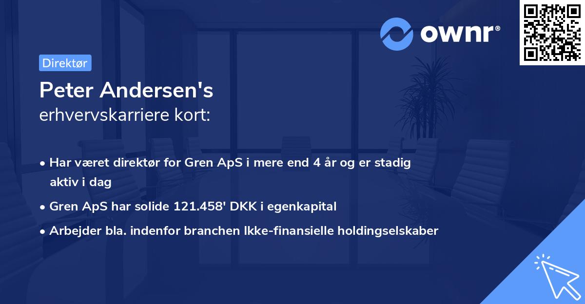 Peter Andersen's erhvervskarriere kort