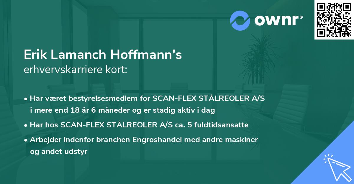 Erik Lamanch Hoffmann's erhvervskarriere kort