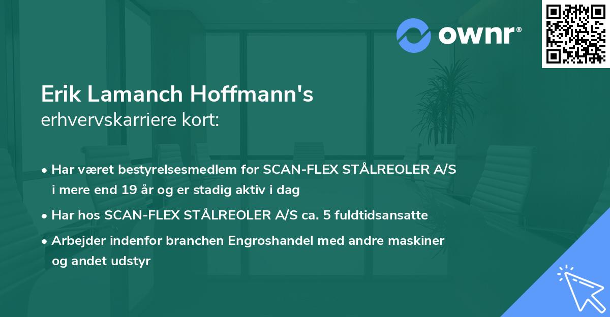 Erik Lamanch Hoffmann's erhvervskarriere kort