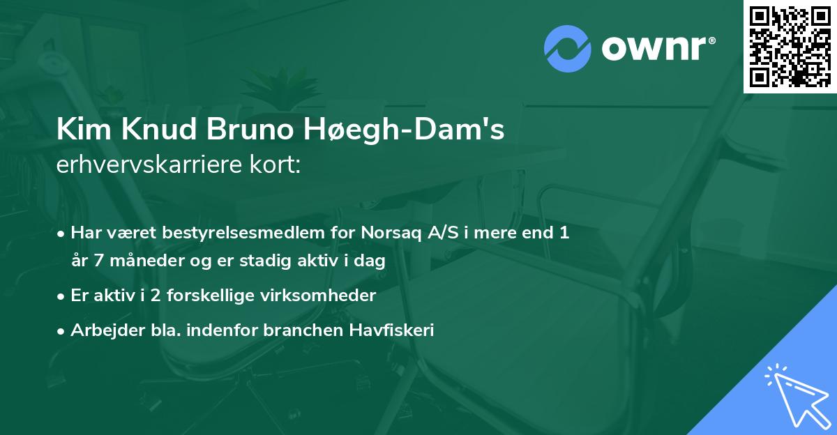 Kim Knud Bruno Høegh-Dam's erhvervskarriere kort