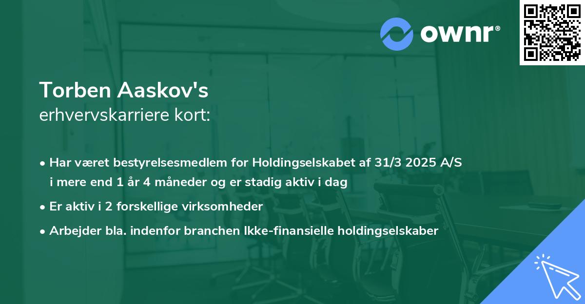 Torben Aaskov's erhvervskarriere kort