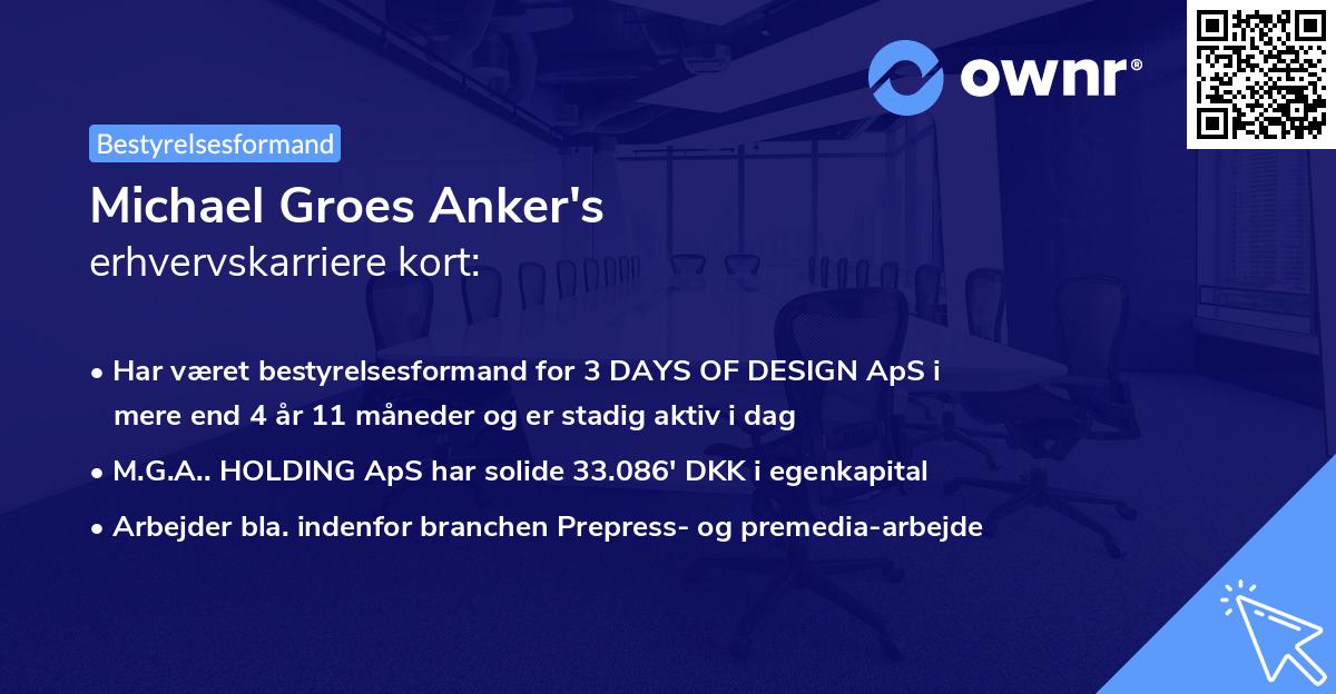 Michael Groes Anker's erhvervskarriere kort