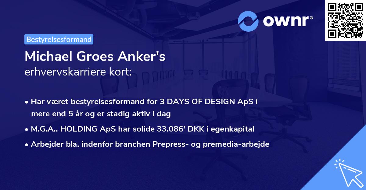 Michael Groes Anker's erhvervskarriere kort