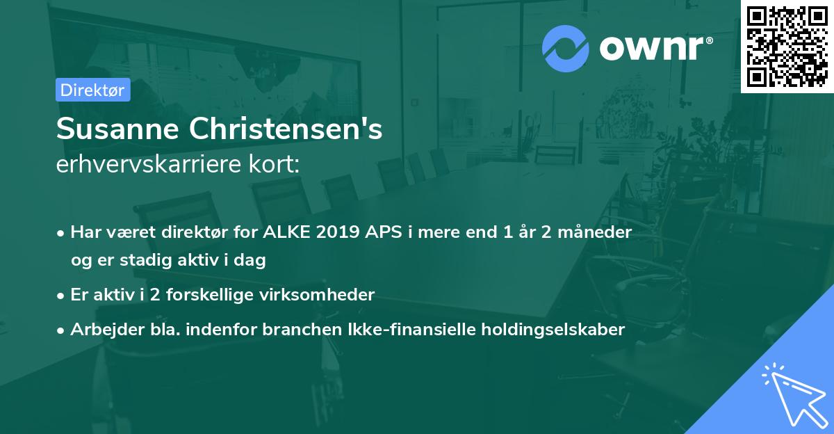 Susanne Christensen's erhvervskarriere kort