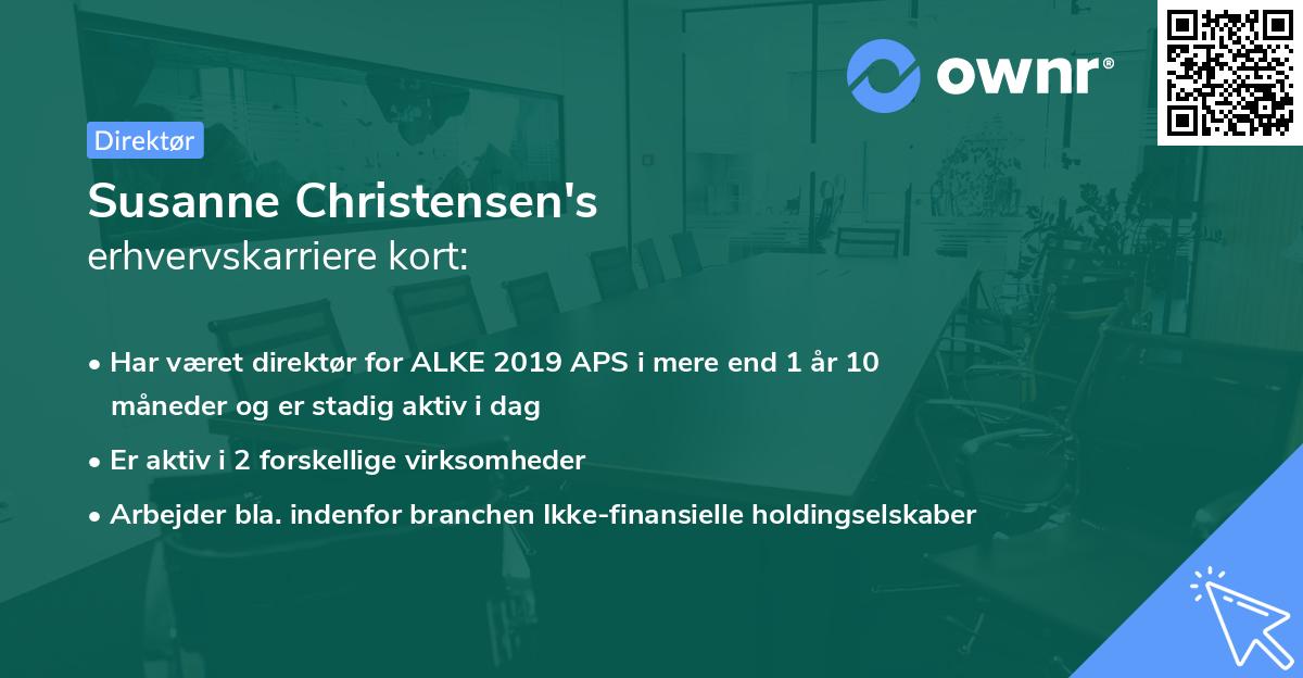 Susanne Christensen's erhvervskarriere kort