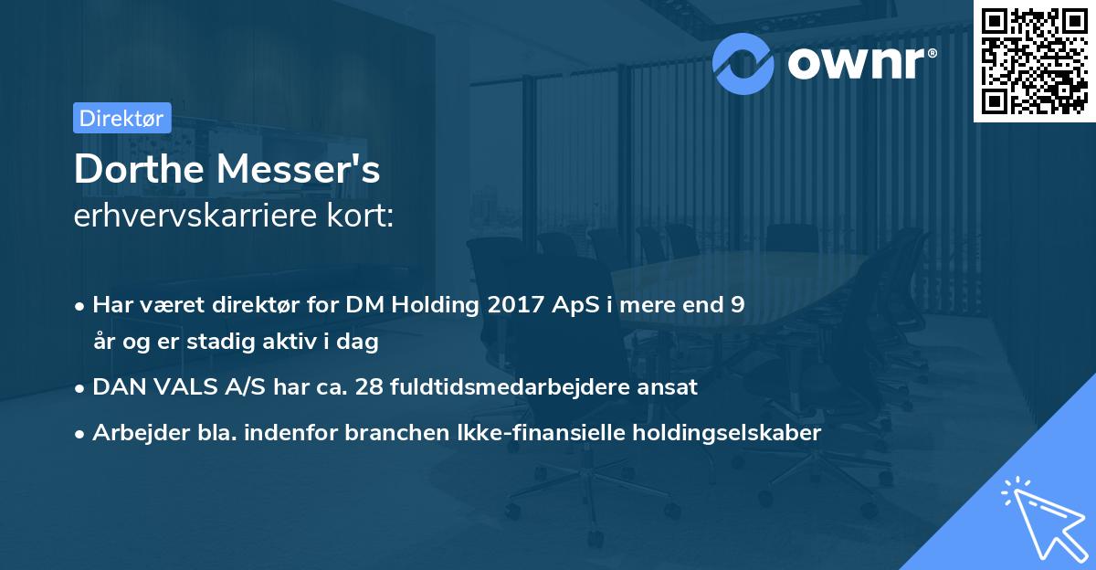 Dorthe Messer's erhvervskarriere kort