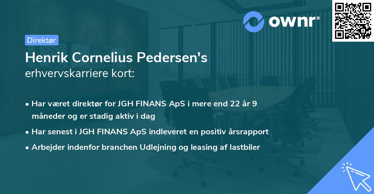 Henrik Cornelius Pedersen's erhvervskarriere kort