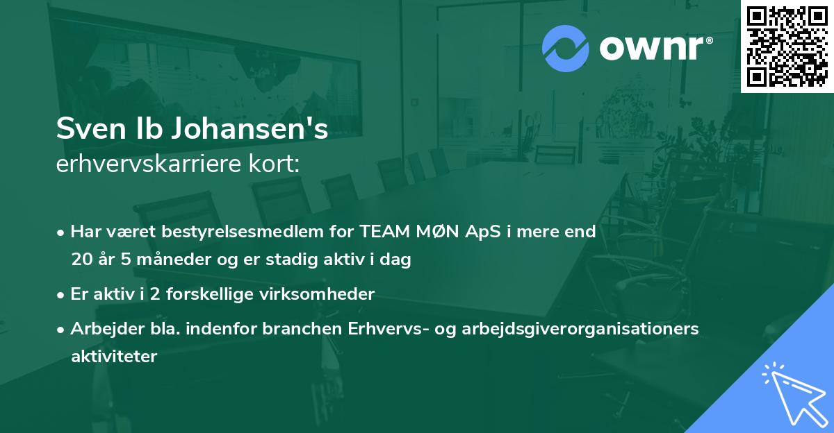 Sven Ib Johansen's erhvervskarriere kort