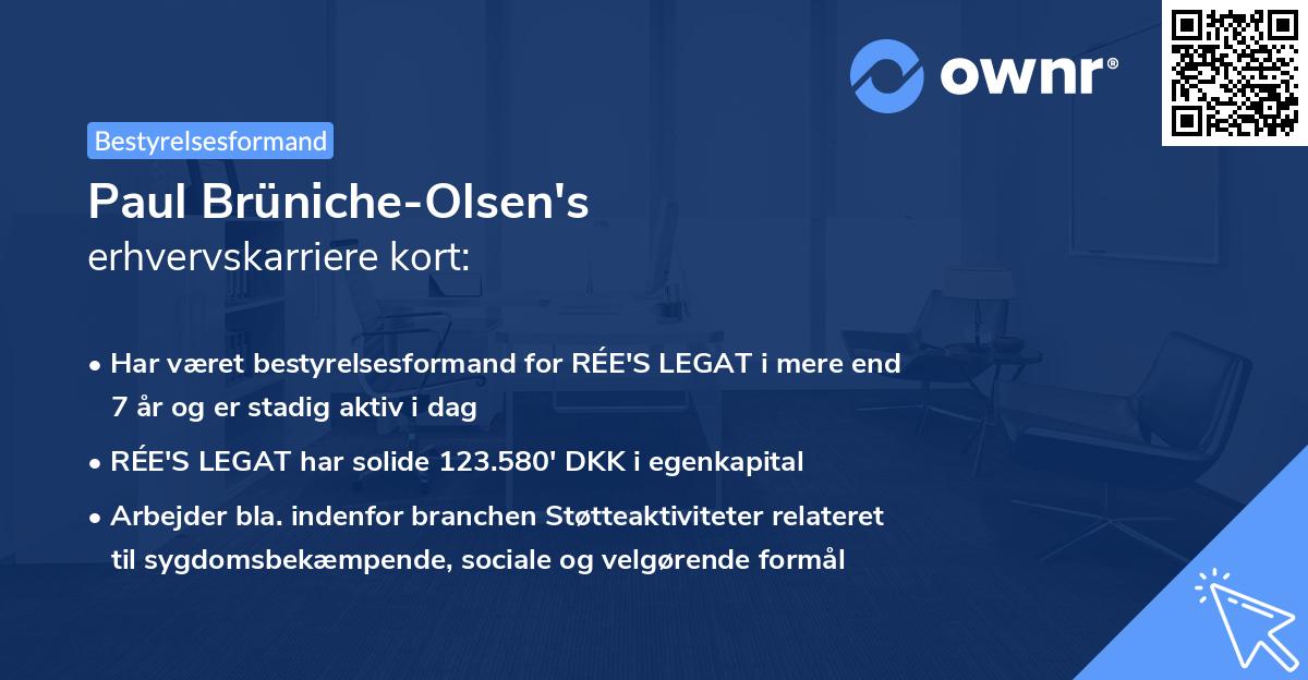 Paul Brüniche-Olsen's erhvervskarriere kort