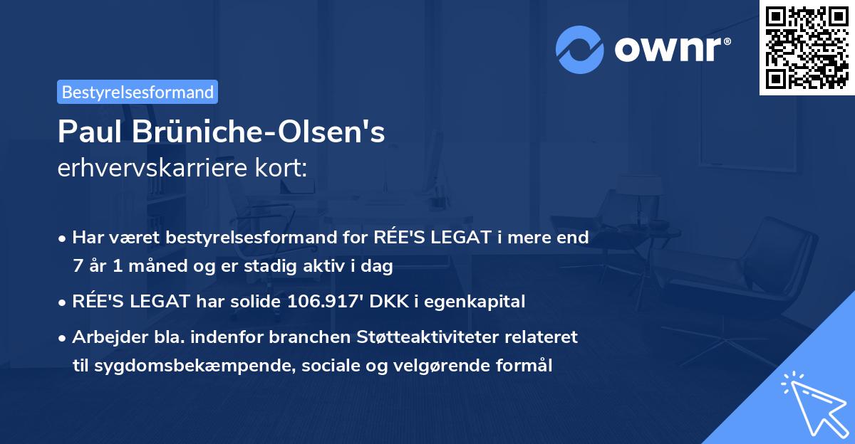 Paul Brüniche-Olsen's erhvervskarriere kort