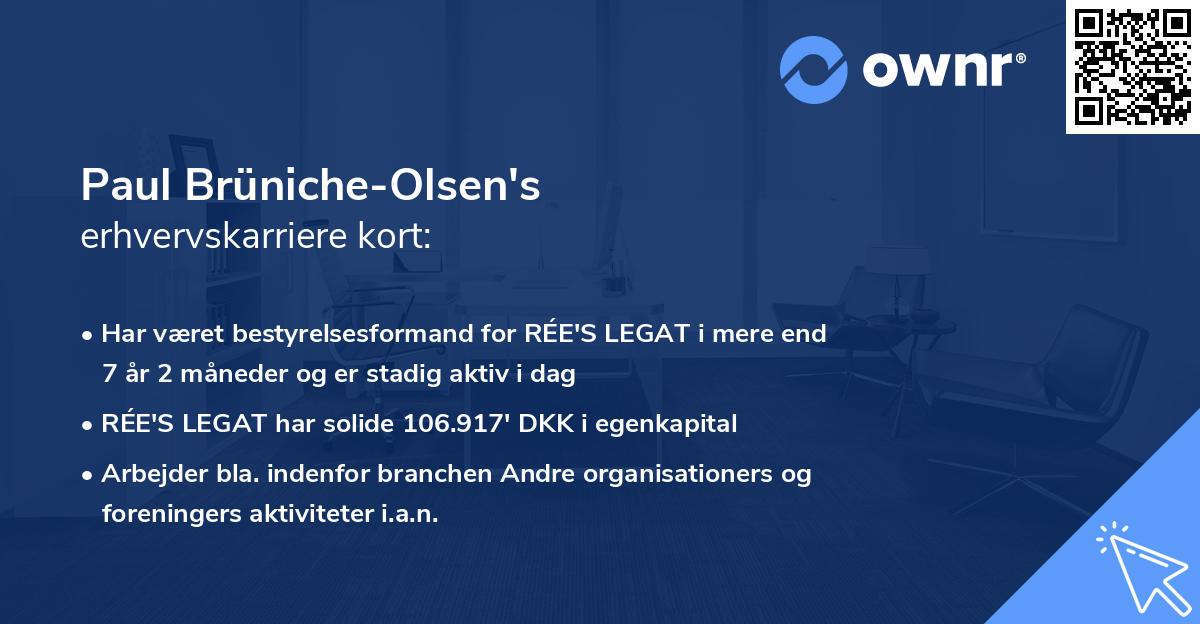 Paul Brüniche-Olsen's erhvervskarriere kort