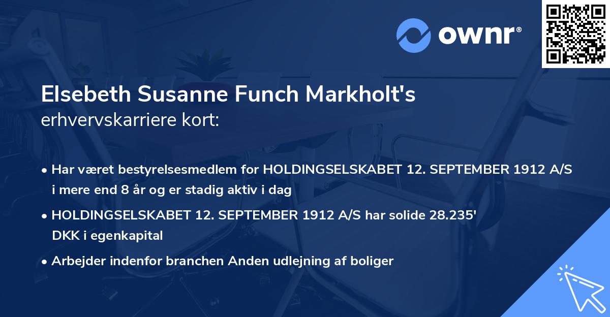 Elsebeth Susanne Funch Markholt's erhvervskarriere kort