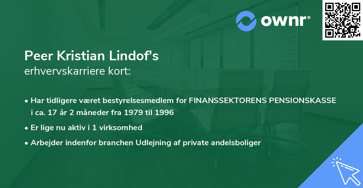 Peer Kristian Lindof's erhvervskarriere kort