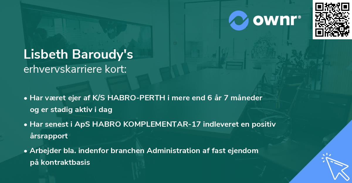 Lisbeth Baroudy's erhvervskarriere kort