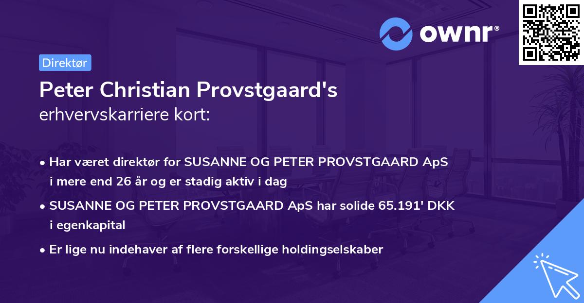 Peter Christian Provstgaard's erhvervskarriere kort