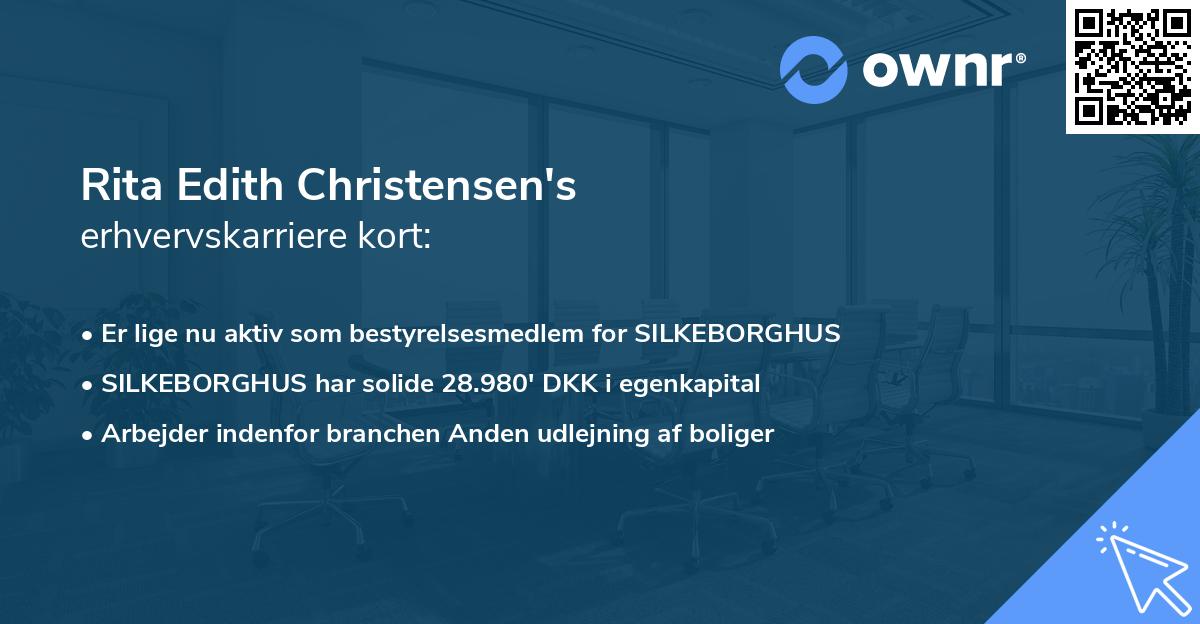 Rita Edith Christensen's erhvervskarriere kort