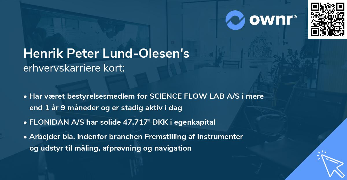 Henrik Peter Lund-Olesen's erhvervskarriere kort