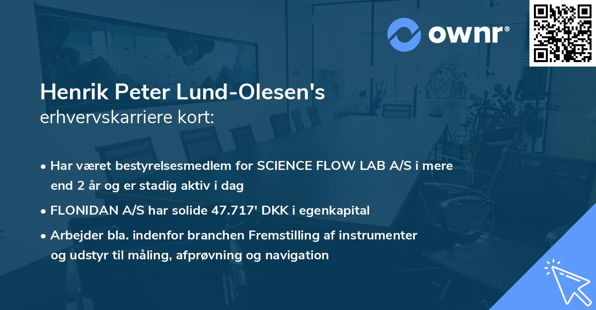Henrik Peter Lund-Olesen's erhvervskarriere kort