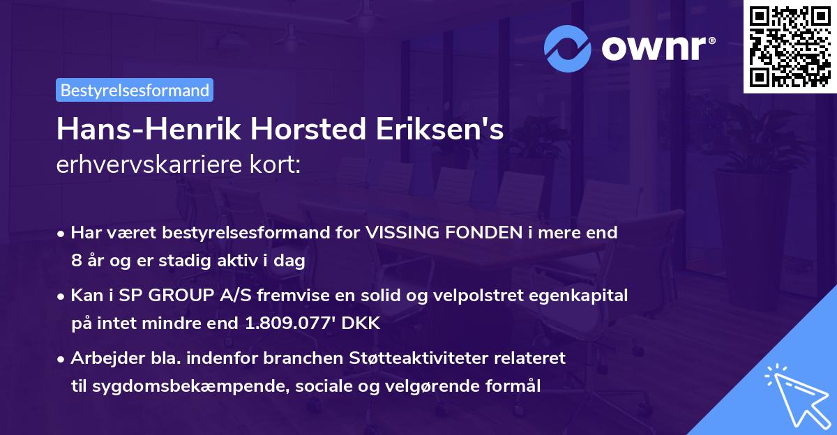 Hans-Henrik Horsted Eriksen's erhvervskarriere kort